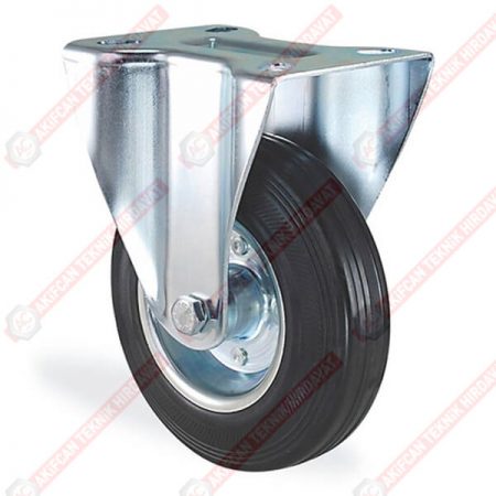Kama 3307 SLS Galvaniz Kaplı Sac Üzeri Siyah Kauçuk Lastik Kaplama Masuralı Teker